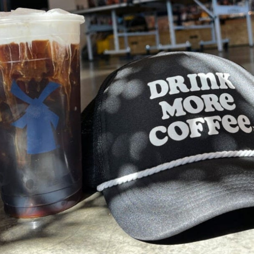 It's here! The Official Dutch Bros Trucker Hat NWOT Black and White 🎩🤠 - Picture 2 of 2